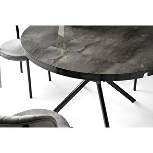 Bade Mdf Oval Highgloss Açılır Mutfak Masası 73x120