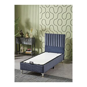Ezgi 90x190 Tek Kişilik (baza+başlık+yatak) 3 Lü Set (babyface İndigo)