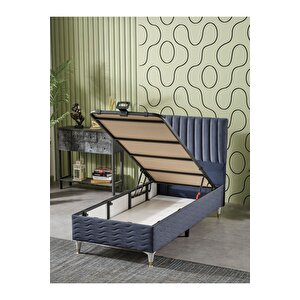 Ezgi 90x190 Tek Kişilik (baza+başlık+yatak) 3 Lü Set (babyface İndigo)