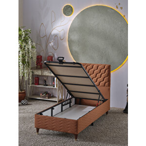 Simge 90x190 Tek Kişilik (baza+başlık+yatak) 3 Lü Set (kiremit)