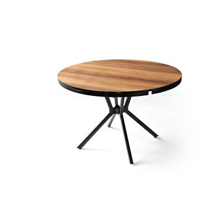 Bade Mdf Oval Highgloss Açılır Mutfak Masası 73x120 Ceviz