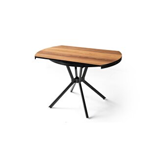 Bade Mdf Oval Highgloss Açılır Mutfak Masası 73x120 Ceviz