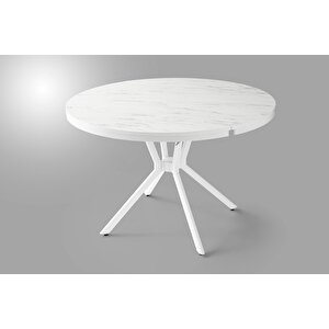 Bade Mdf Oval Highgloss Açılır Mutfak Masası 73x120 Beyaz