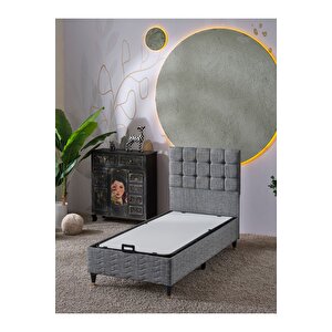 Bengü 90x190 Tek Kişilik (baza+başlık) 2 Li Set (keten Gri)