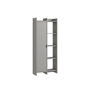 Offer Çok Raflı, Tek Kapaklı Kitaplık Gri - 180 Cm, Ev-ofis, Kütüphane