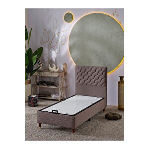 Simge 90x190 Tek Kişilik (baza+başlık+yatak) 3 Lü Set (kahve)