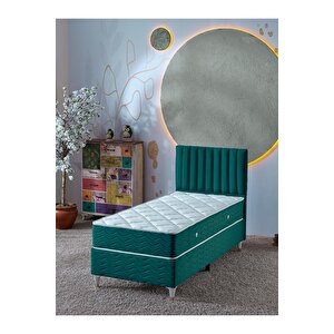 Ezgi 90x190 Tek Kişilik (baza+başlık+yatak) 3 Lü Set (yeşil)