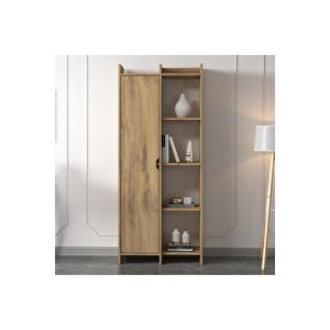 Offer Çok Raflı, Tek Kapaklı Kitaplık Kilim - 180 Cm, Ev-ofis, Kütüphane Doğal
