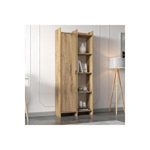 Offer Çok Raflı, Tek Kapaklı Kitaplık Kilim - 180 Cm, Ev-ofis, Kütüphane Doğal
