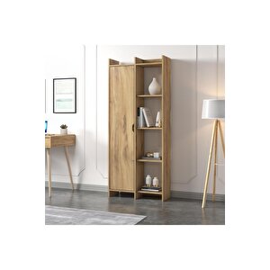 Offer Çok Raflı, Tek Kapaklı Kitaplık Kilim - 180 Cm, Ev-ofis, Kütüphane Doğal
