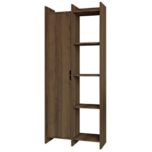 Offer Çok Raflı, Tek Kapaklı Kitaplık - 180 Cm, Ev-ofis, Kütüphane - Antik Ceviz