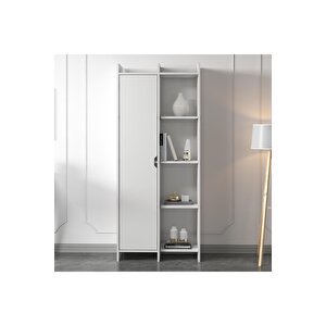 Offer Çok Raflı, Tek Kapaklı Kitaplık Beyaz - 180 Cm, Ev-ofis, Kütüphane