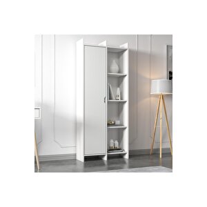 Offer Çok Raflı, Tek Kapaklı Kitaplık Beyaz - 180 Cm, Ev-ofis, Kütüphane