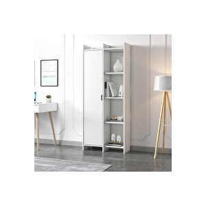 Offer Çok Raflı, Tek Kapaklı Kitaplık Beyaz - 180 Cm, Ev-ofis, Kütüphane