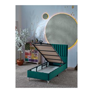 Ezgi 90x190 Tek Kişilik (baza+başlık) 2 Li Set (yeşil)