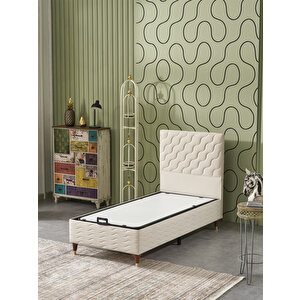 Simge 90x190 Tek Kişilik (baza+başlık) 2 Li Set (babyface Krem)