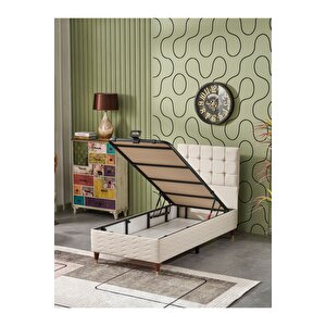 Bengü 90x190 Tek Kişilik (baza Başlik) 2 Li Set (babyface Krem)