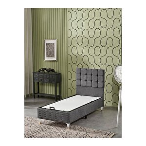 Bengü 90x190 Tek Kişilik (baza+başlık) 2 Li Set (jeryy Gri)