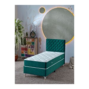 Simge 90x190 Tek Kişilik (baza+başlık+yatak) 3lü Set(yeşil)