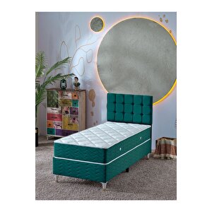 Bengü 90x190 Tek Kişilik (baza+başlık+yatak) 3 Lü Set (yeşil)