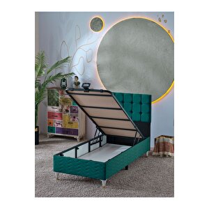 Bengü 90x190 Tek Kişilik (baza+başlık+yatak) 3 Lü Set (yeşil)