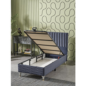 Ezgi 90x190 Tek Kişilik (baza+başlık) 2 Li Set (babyface İndigo)