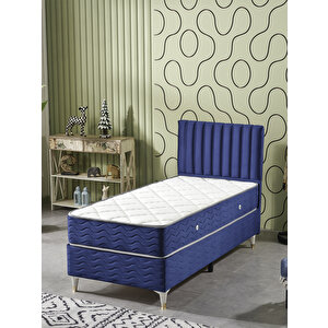 Ezgi 90x190 Tek Kişilik (baza+başlık+yatak) 3 Lü Set (babyface Lacivert)