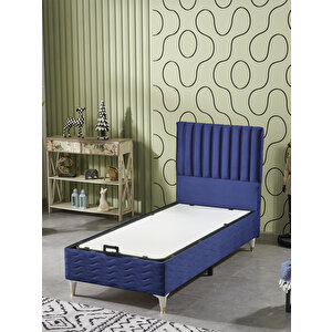 Ezgi 90x190 Tek Kişilik (baza+başlık+yatak) 3 Lü Set (babyface Lacivert)