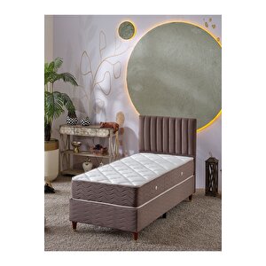 Ezgi 90x190 Tek Kişilik (baza Başlik Yatak) 3 Lü Set (babyface Kahve)