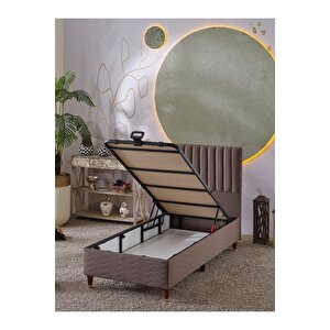 Ezgi 90x190 Tek Kişilik (baza Başlik Yatak) 3 Lü Set (babyface Kahve)