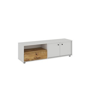 Pao Kapaklı Tv Sehpası, Tv Ünitesi Beyaz/kilim