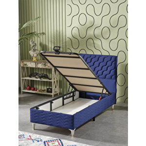 Simge 90x190 Tek Kişilik (baza+başlık+yatak) 3 Lü Set (babyface Lacivert)