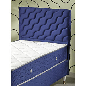 Simge 90x190 Tek Kişilik (baza+başlık+yatak) 3 Lü Set (babyface Lacivert)