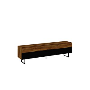 Sign Kapaklı Tv Ünitesi, Tv Sehpası - Metal Ayak - Siyah/kilim