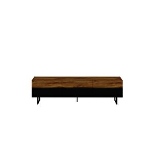 Sign Kapaklı Tv Ünitesi, Tv Sehpası - Metal Ayak - Siyah/kilim