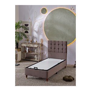 Bengü 90x190 Tek Kişilik (baza+başlık+yatak) 3 Lü Set (kahve)