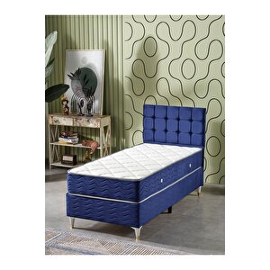 Bengü 90x190 Tek Kişilik (baza+başlık+yatak) 3 Lü Set (lacivert)