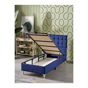 Bengü 90x190 Tek Kişilik (baza+başlık+yatak) 3 Lü Set (lacivert)