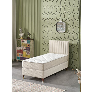 Ezgi 90x190 Tek Kişilik (baza+başlık+yatak) 3 Lü Set (babyface Krem)