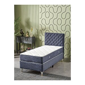 Simge 90x190 Tek Kişilik (baza+başlık+yatak) 3lü Set (babyace İndigo)