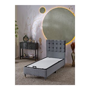 Bengü 90x190 Tek Kişilik (baza Başlik) 2 Li Set (babyface Gri̇)