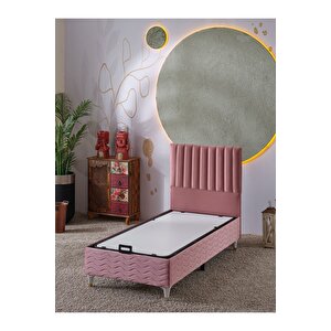 Ezgi 90x190 Tek Kişilik (baza+başlık) 2 Li Set (pembe)