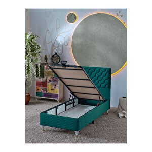 Simge 90x190 Tek Kişilik (baza+başlık) 2 Li Set (yeşil)