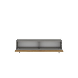 Sign Kapaklı Tv Ünitesi, Tv Sehpası - Metal Ayak - Gri/kilim