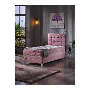 Bengü 90x190 Tek Kişilik (BAZA BAŞLIK YATAK) 3 Lü Set (JERY PEMBE)