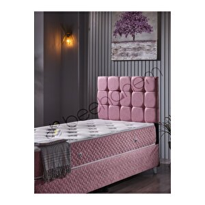Bengü 90x190 Tek Kişilik (BAZA BAŞLIK YATAK) 3 Lü Set (JERY PEMBE)