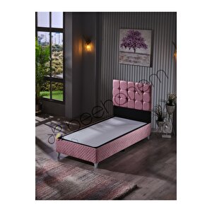 Bengü 90x190 Tek Kişilik (BAZA BAŞLIK YATAK) 3 Lü Set (JERY PEMBE)