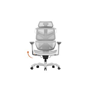 Adore Gaming Ace Ultra Ergonomik Oyuncu Ve Yönetici Koltuğu-beyaz-gri 70x117-127x70 Cm (gxyxd)