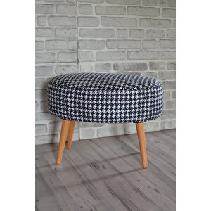 Valente Oval Puf Kazayaği Desenli̇