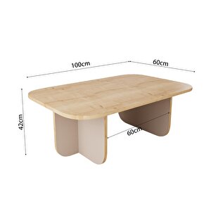 Bimossa Beca O4810 Orta Sehpa 100 Cm Safir Üst - Kumtaşı